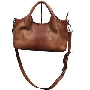 Iswee Bown Leather Satchel Handag Purse with Shoulder Stap